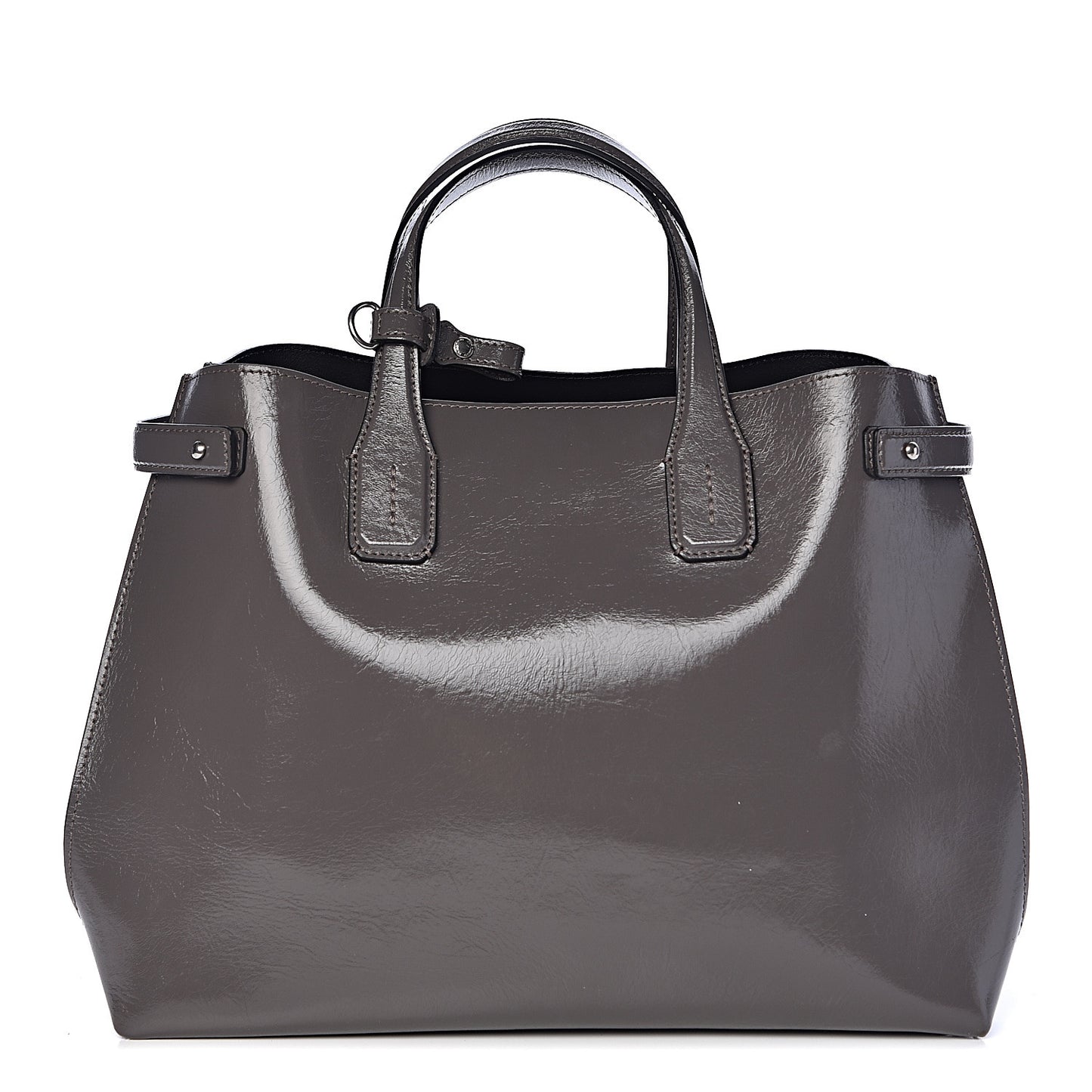 Soft Calfskin Medium Banner Tote Sepia Grey