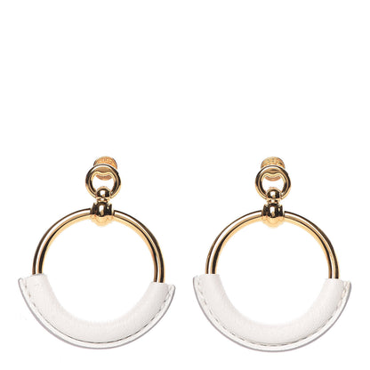 Hermes Swift Loop Earrings Gold White 1 of 5