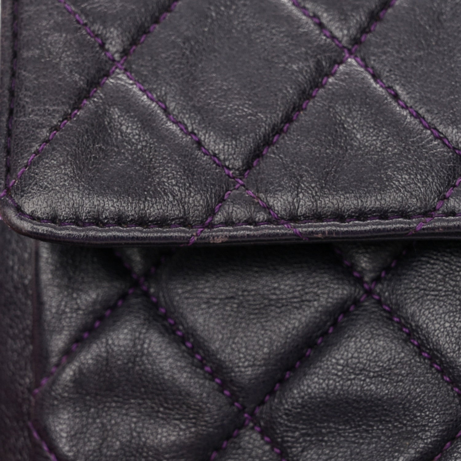 Chanel Lambskin Quilted Medium Kelly Flap Purple 22 of 23