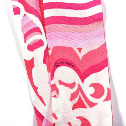 Hermes Silk Brides de Gala Shadow Twilly Rose Blanc Fuchsia 5 of 6