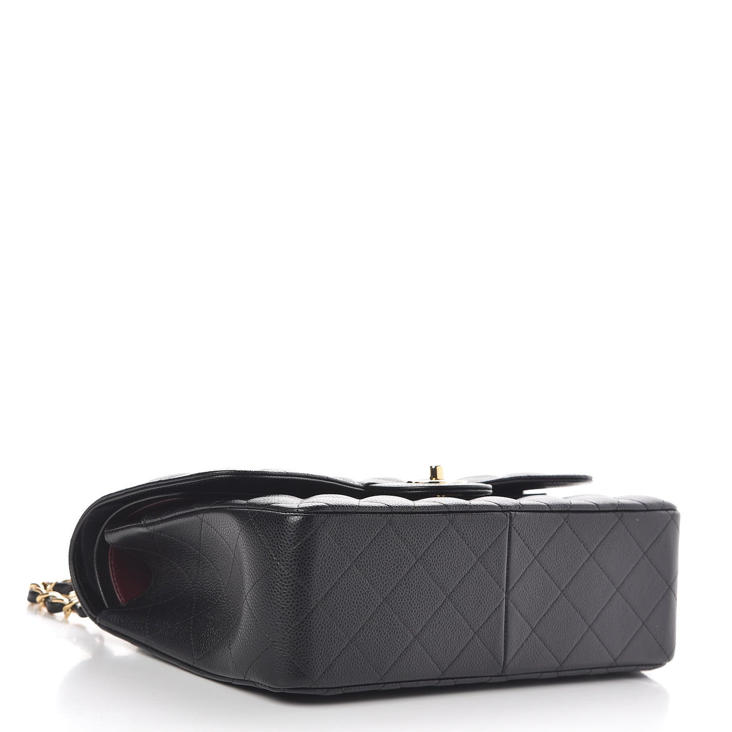 Caviar Quilted Jumbo Double Flap Black