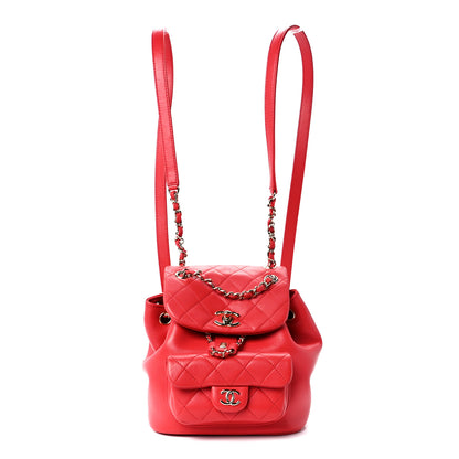 Chanel Lambskin Quilted Small Duma Drawstring Backpack Dark Pink 1 of 13