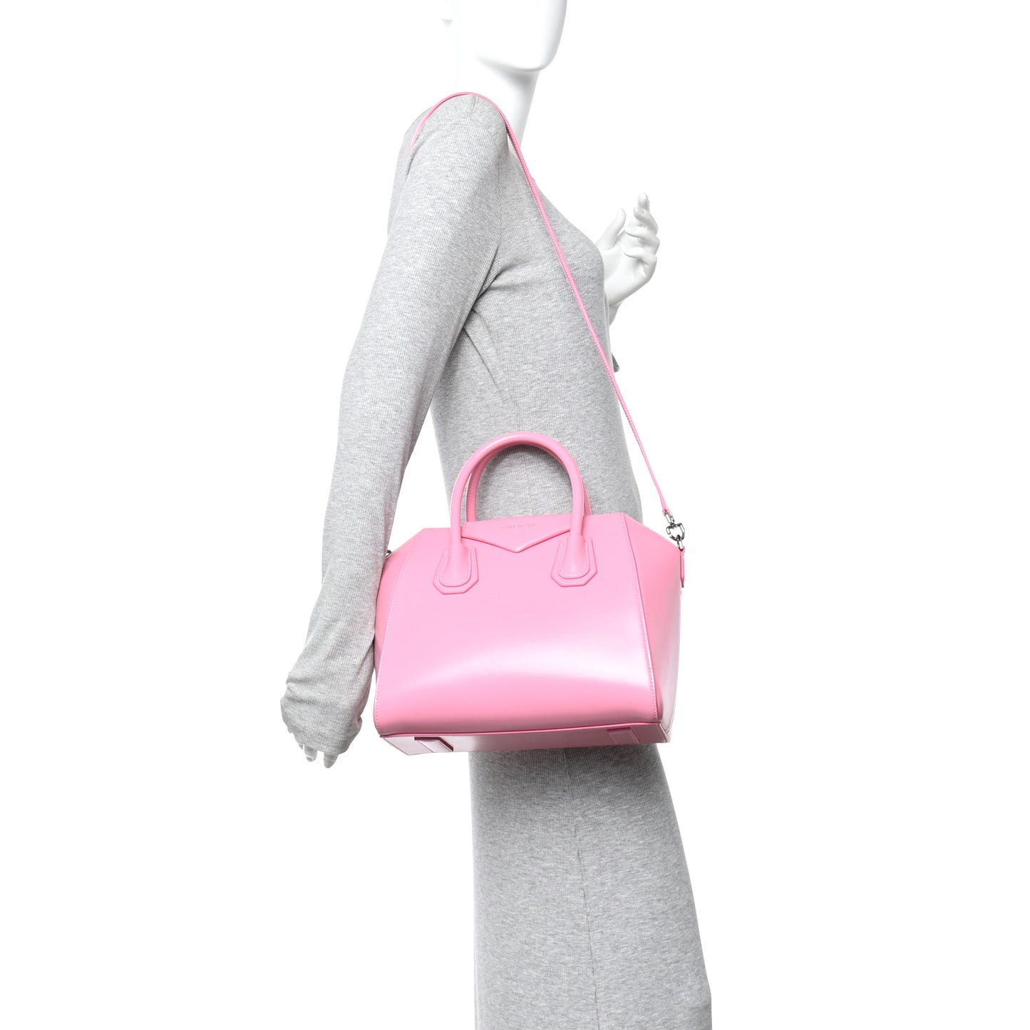 Shiny Lord Calfskin Small Antigona Bright Pink