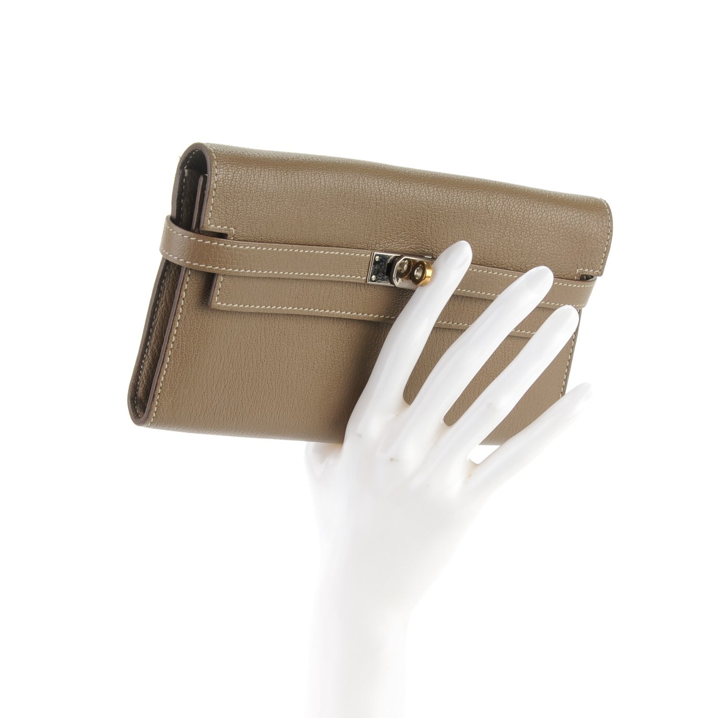 Chevre Mysore Kelly Longue Wallet Etoupe
