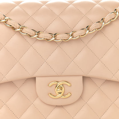 Chanel Lambskin Quilted Jumbo Double Flap Beige Clair 8 of 15