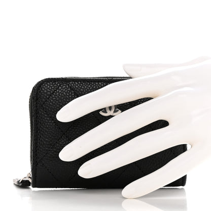 Chanel Caviar Quilted Zip Coin Purse Black 2 of 8