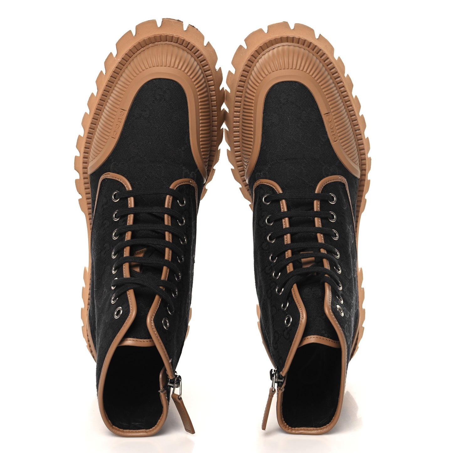 Monogram Miro Soft Calfskin Mens Lace Up Combat Boots 9.5 Black Koi Beige