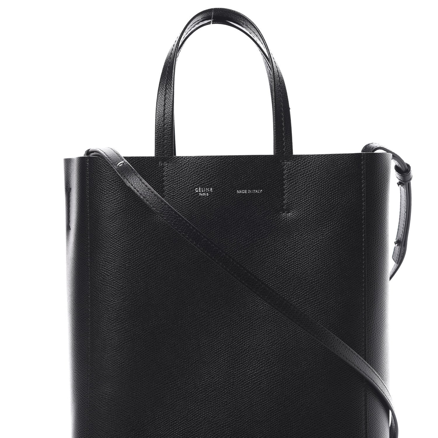 Celine Grained Calfskin Small Vertical Cabas Black 10 of 13