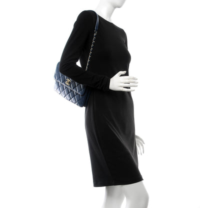 Chanel Lambskin Quilted Medium Trendy CC Flap Navy Blue 2 of 8