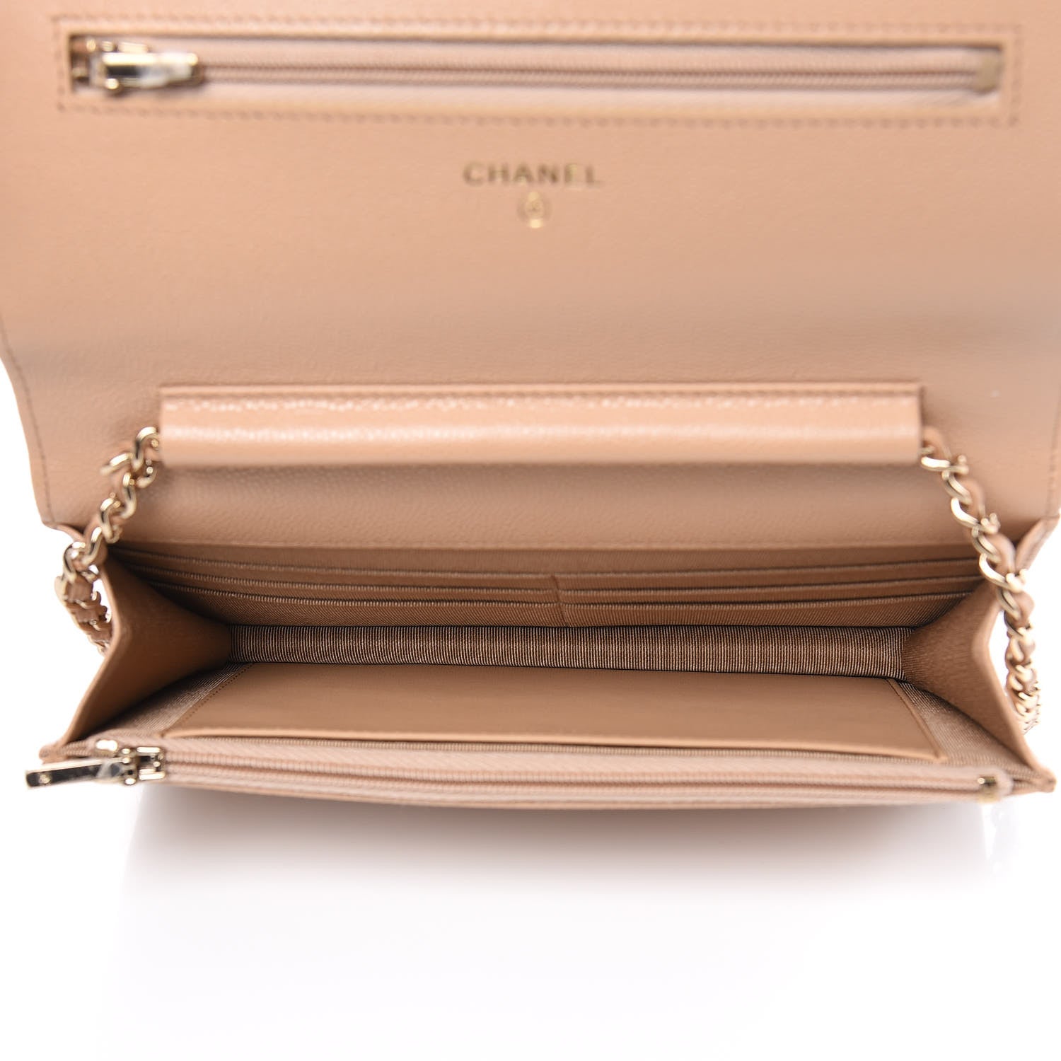 Chanel Caviar Quilted Wallet On Chain WOC Beige 5 of 13
