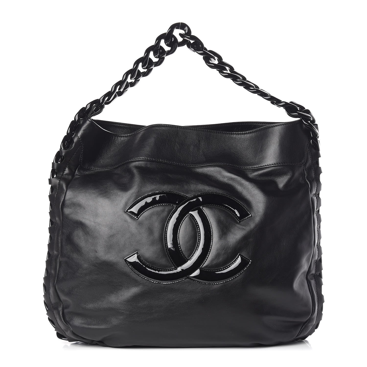 Chanel Calfskin Modern Chain Rhodoid Hobo Black 1 of 11