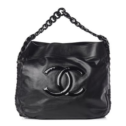 Chanel Calfskin Modern Chain Rhodoid Hobo Black 1 of 11