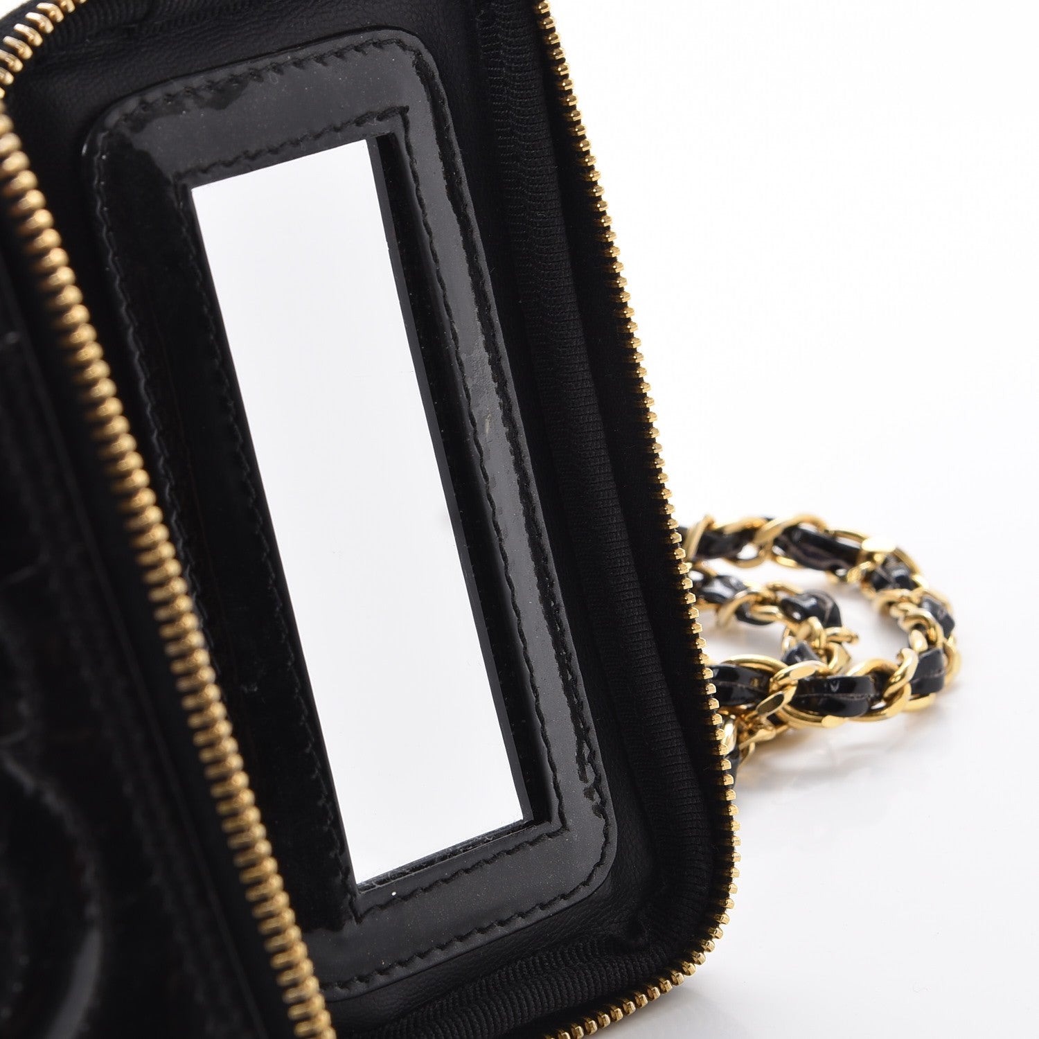 Chanel Patent CC Vanity Cosmetic Case Black 9 of 13