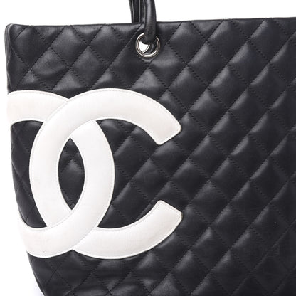 Chanel Calfskin Quilted Large Cambon Tote Black White 7 of 12