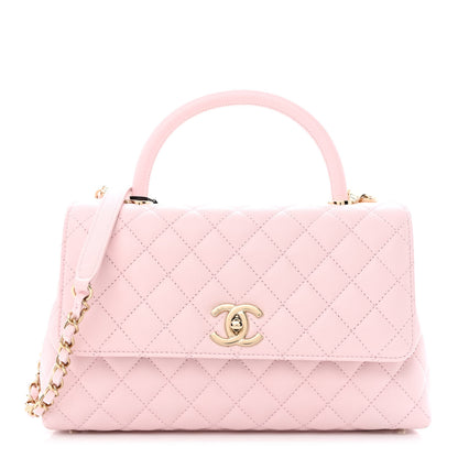 Chanel Caviar Quilted Small Coco Handle Flap Light Pink 1 of 10