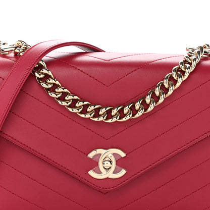 Chanel Calfskin Chevron Stitched Small Coco Flap Bag Pink 8 of 11