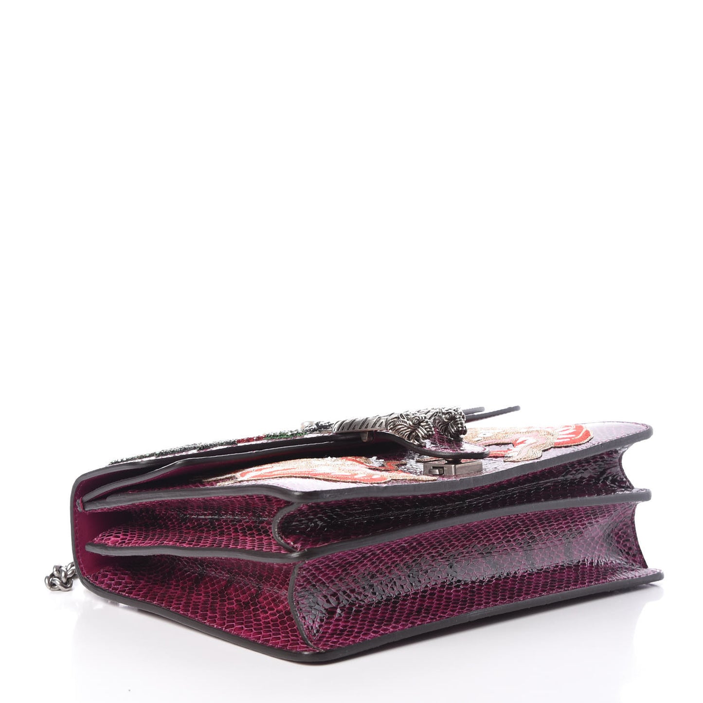 Elaphe Dragon Embroidered Medium Dionysus Shoulder Bag Violet Cyclamen Multicolor