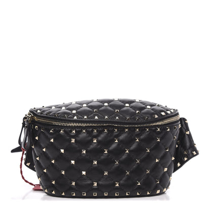 Valentino Garavani Lambskin Rockstud Spike Belt Bag 75 Black 1 of 10