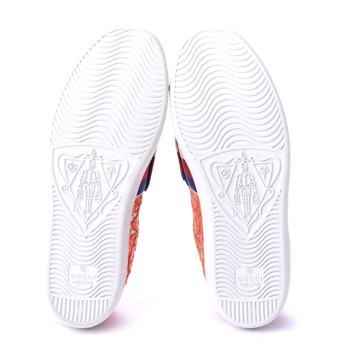 Lace Crystal Sylvie Web Flower Leaf Womens Ace Sneakers 36.5 Hot Orange Tan Beige