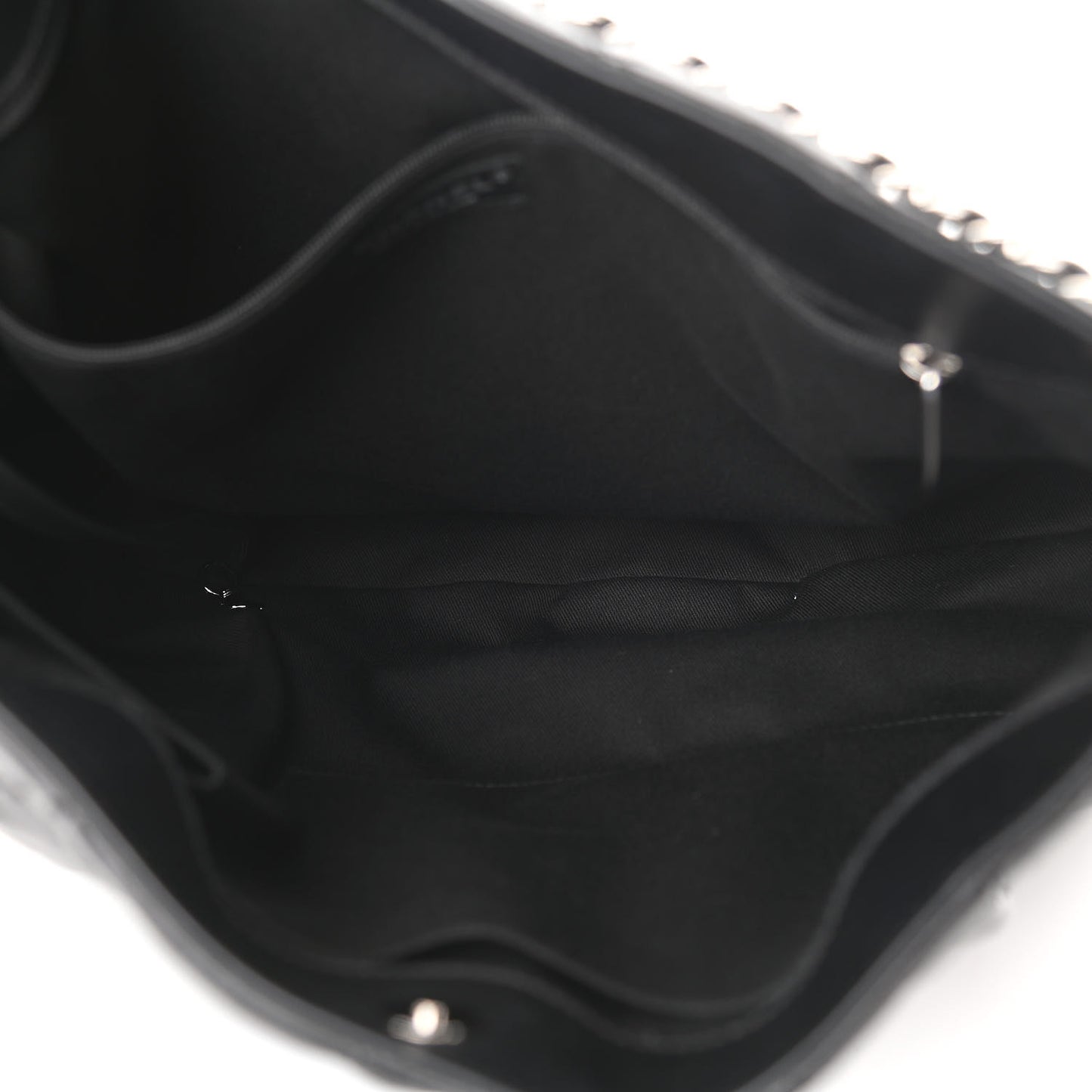 Calfskin Double Stitch Large Hamptons Shopping Tote Black
