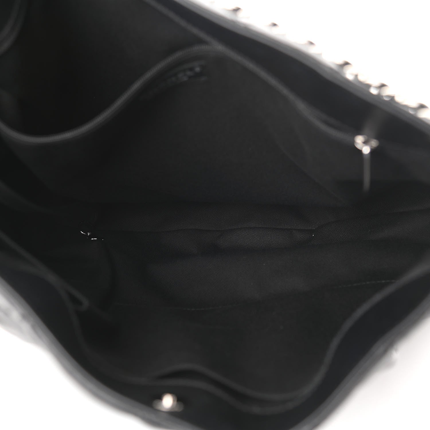 Chanel Calfskin Double Stitch Large Hamptons Shopping Tote Black 5 of 10