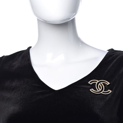Chanel Crystal CC Brooch Gold 2 of 5