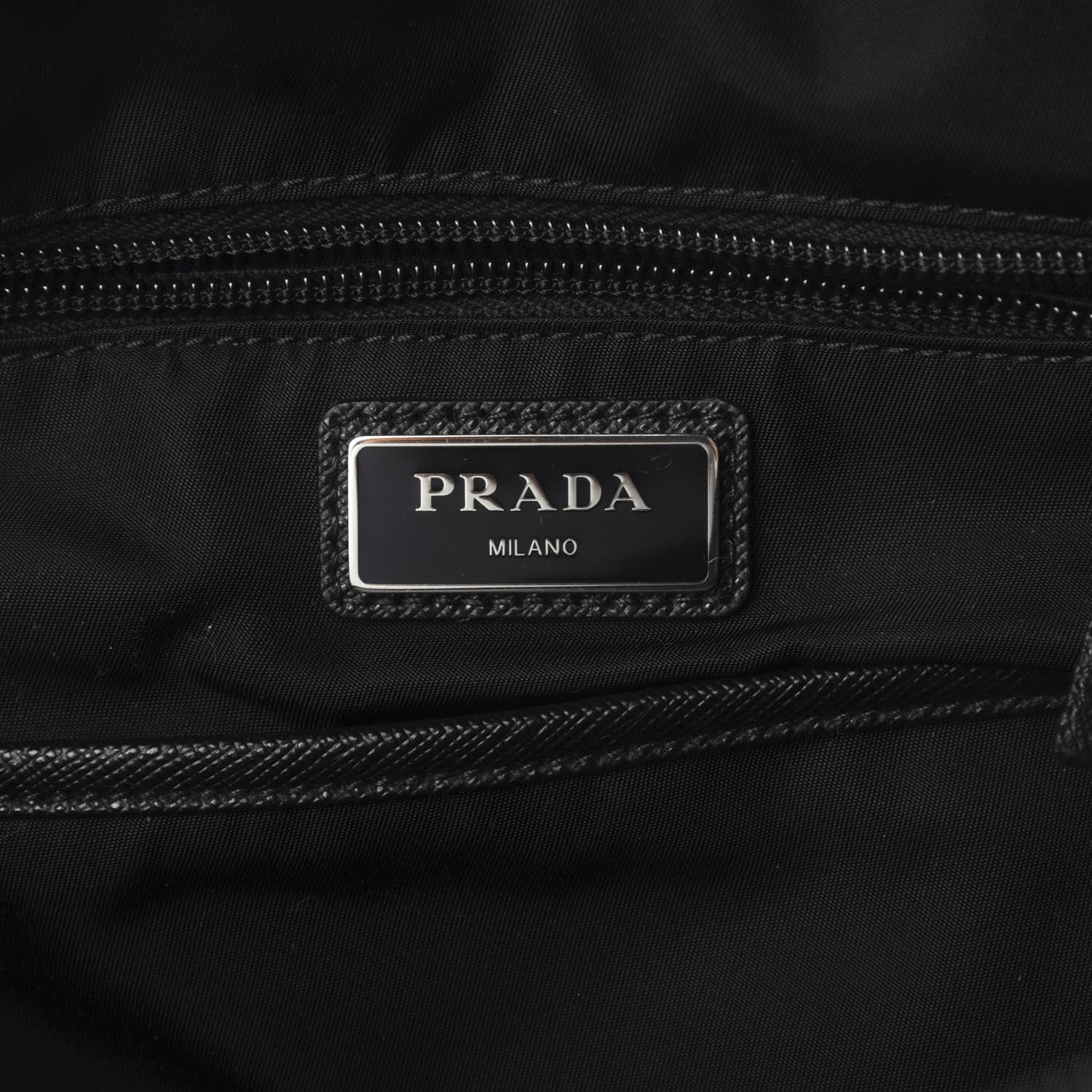 Prada Metallic Tessuto Nylon Saffiano Sling Backpack Silver 5 of 7