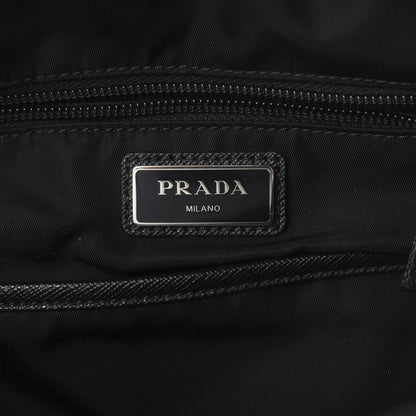Prada Metallic Tessuto Nylon Saffiano Sling Backpack Silver 5 of 7