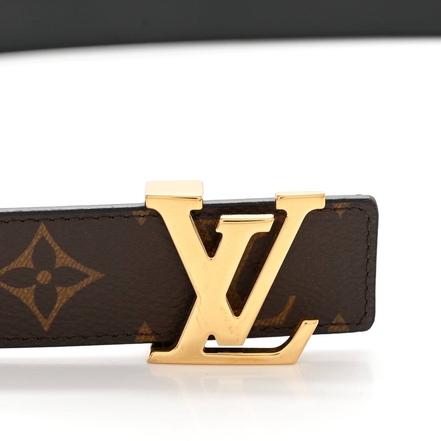 Calfskin Monogram 30mm LV Initiales Reversible Belt 90 36 Black