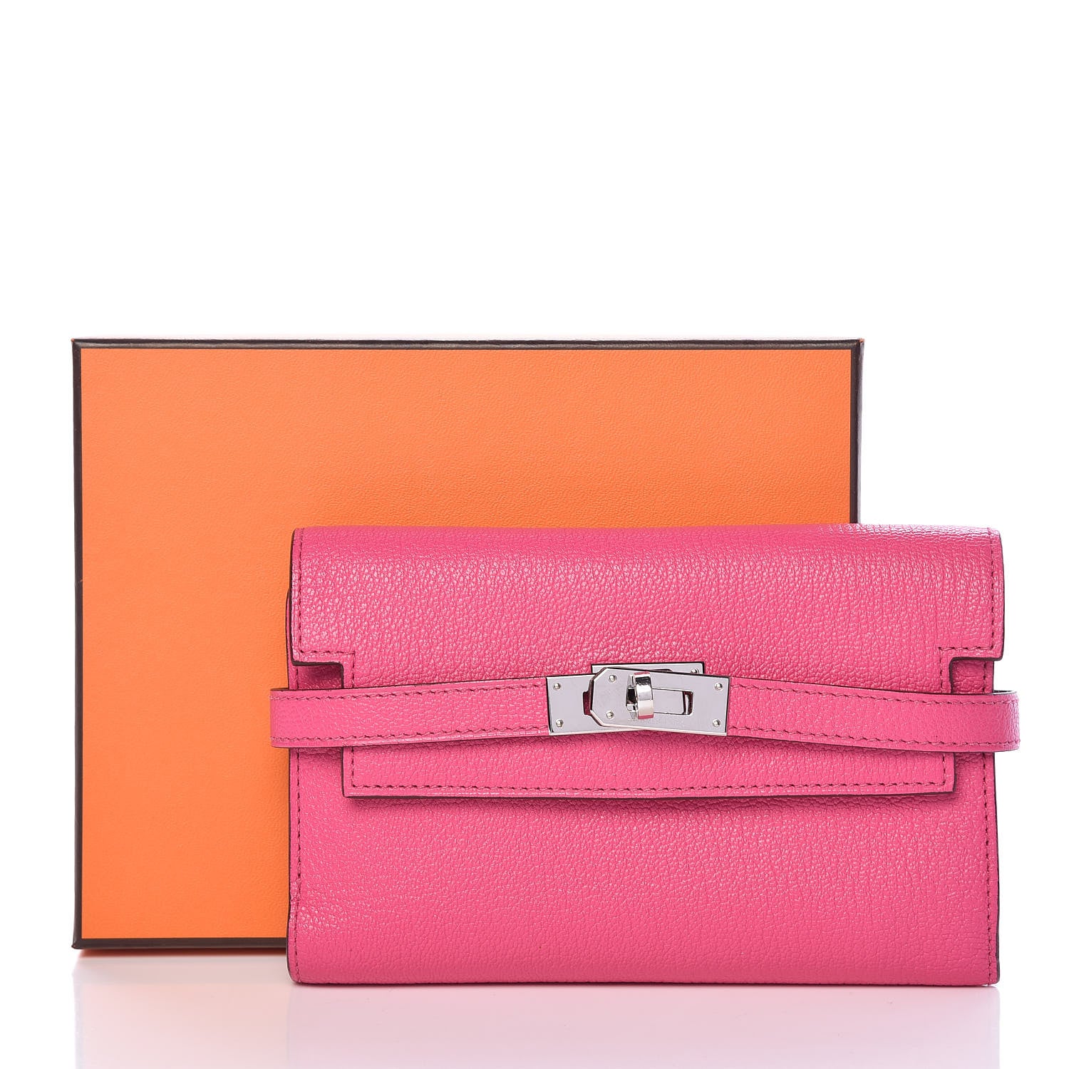 Hermes Chevre Mysore Medium Kelly Wallet Rose Shocking 8 of 8