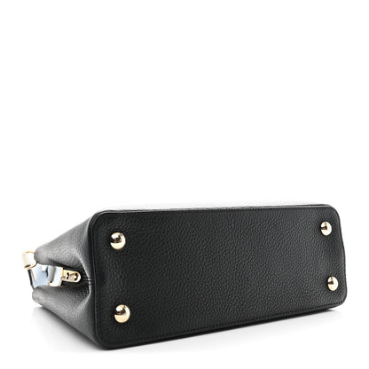 Louis Vuitton Taurillon Capucines MM Black Blue White 4 of 11