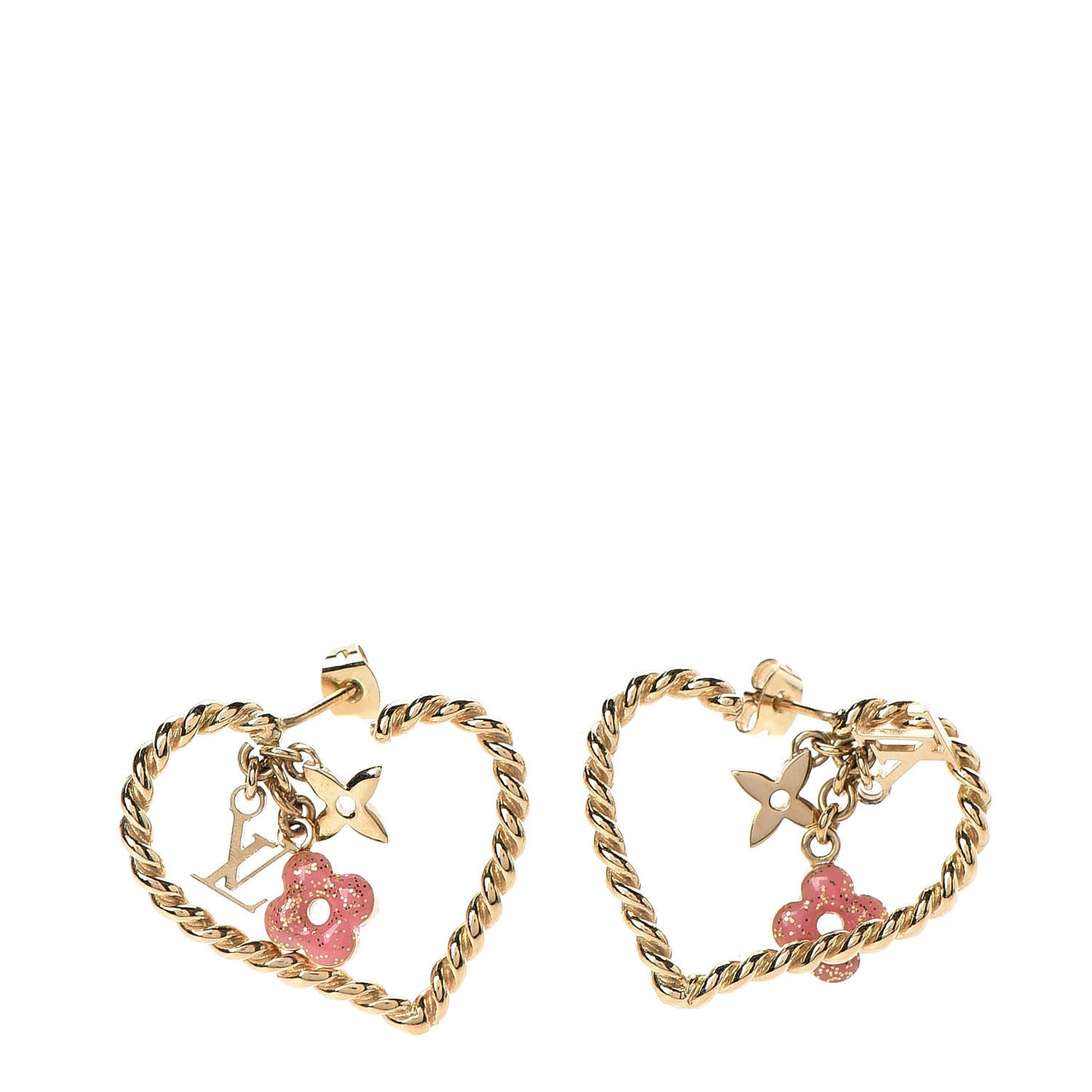 Sweet Monogram In My Heart Hoop Earrings Gold