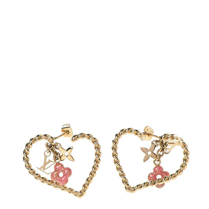 Louis Vuitton Sweet Monogram In My Heart Hoop Earrings Gold 1 of 3