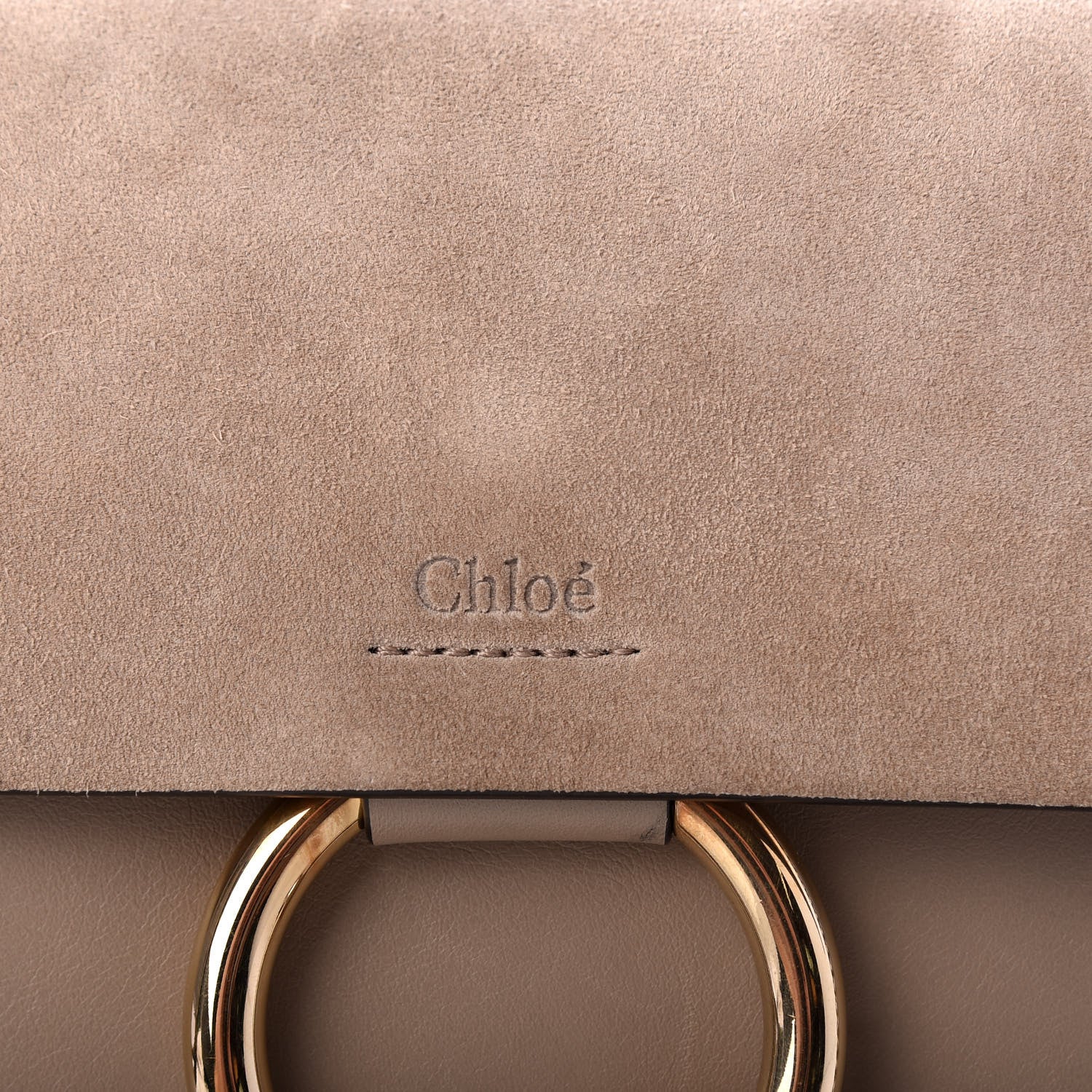 Chloe Suede Calfskin Small Faye Shoulder Bag Motty Grey 10 of 10