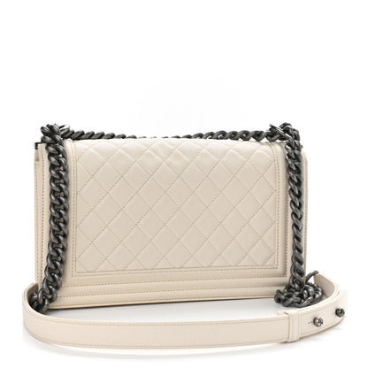 Chanel Caviar Quilted Medium Boy Flap White 3 of 15