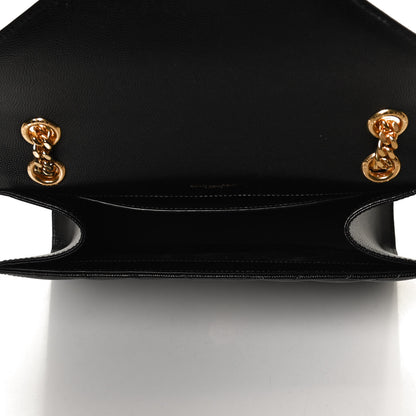 Saint Laurent Grain De Poudre Matelasse Chevron Medium Monogram Satchel Black 5 of 10
