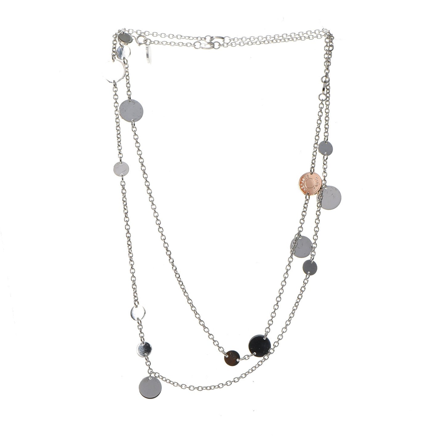 Sterling Silver 18K Rose Gold Confettis Long Necklace