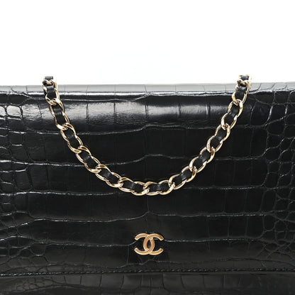 Chanel Shiny Crocodile Wallet on Chain WOC Black 9 of 11