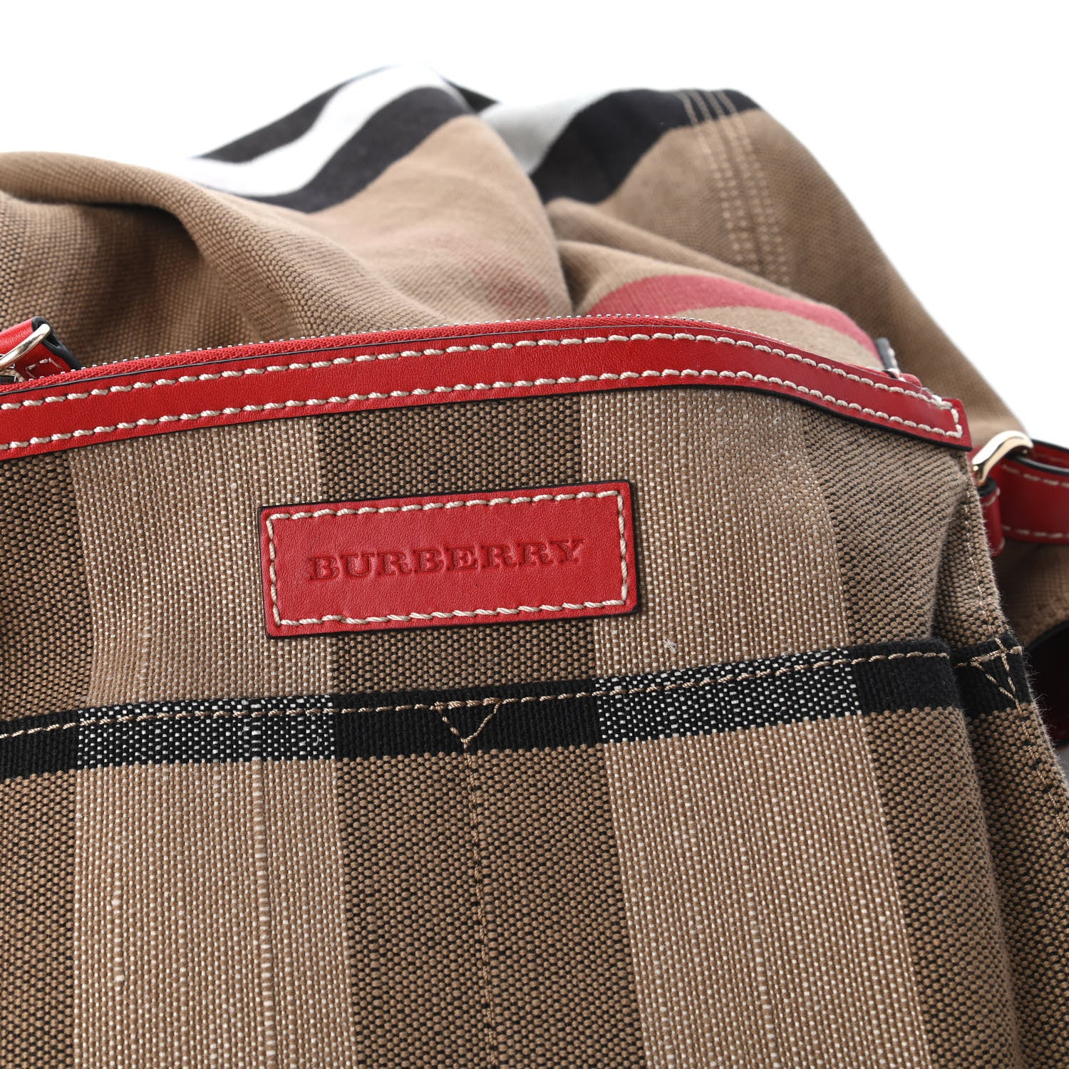 Burberry Canvas Mega Check Medium Ashby Hobo Cadmium Red 8 of 12