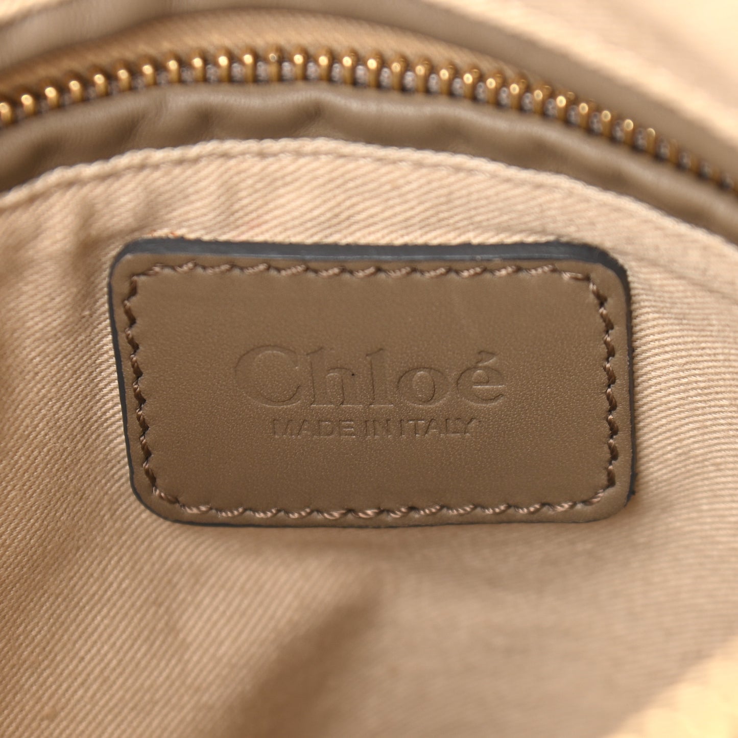 Calfskin Medium Marcie Metal Bar Trim Satchel Beige