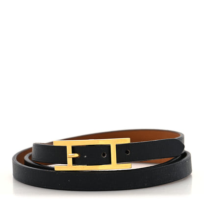 Hermes Chamonix Hapi 3 MM Triple Tour Wrap Bracelet Black 1 of 7