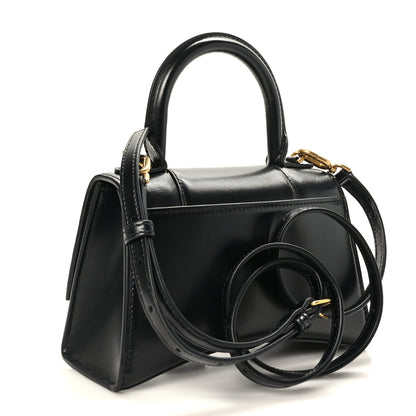 Balenciaga Shiny Box Calfskin Hourglass Top Handle Bag XS Black 3 of 10
