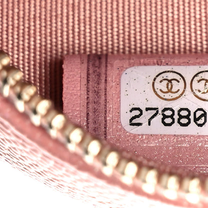 Chanel Iridescent Caviar Resin Quilted Round Clutch With Chain Pink 7 of 11