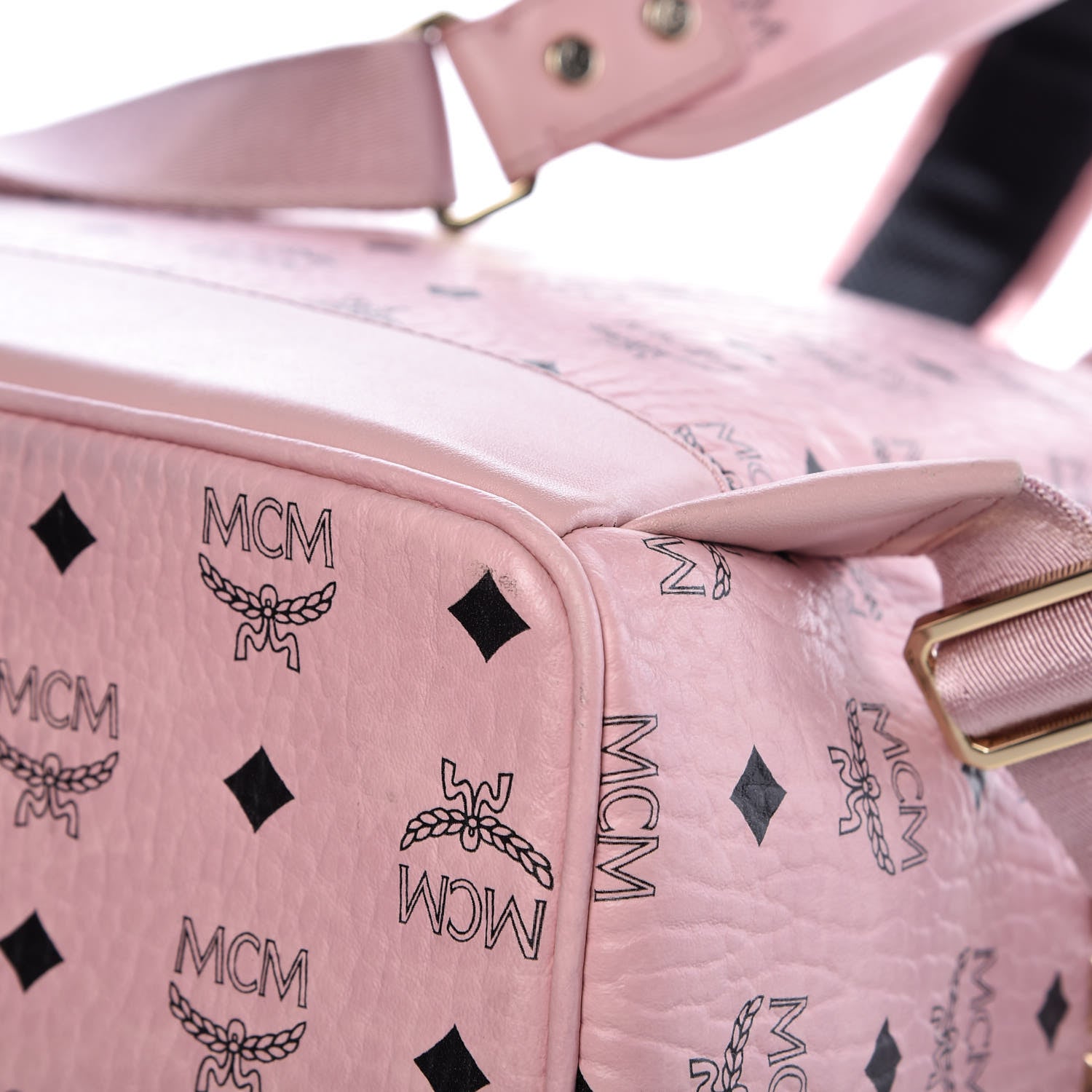 MCM Visetos Medium Side Studs Stark Backpack Pink 14 of 20