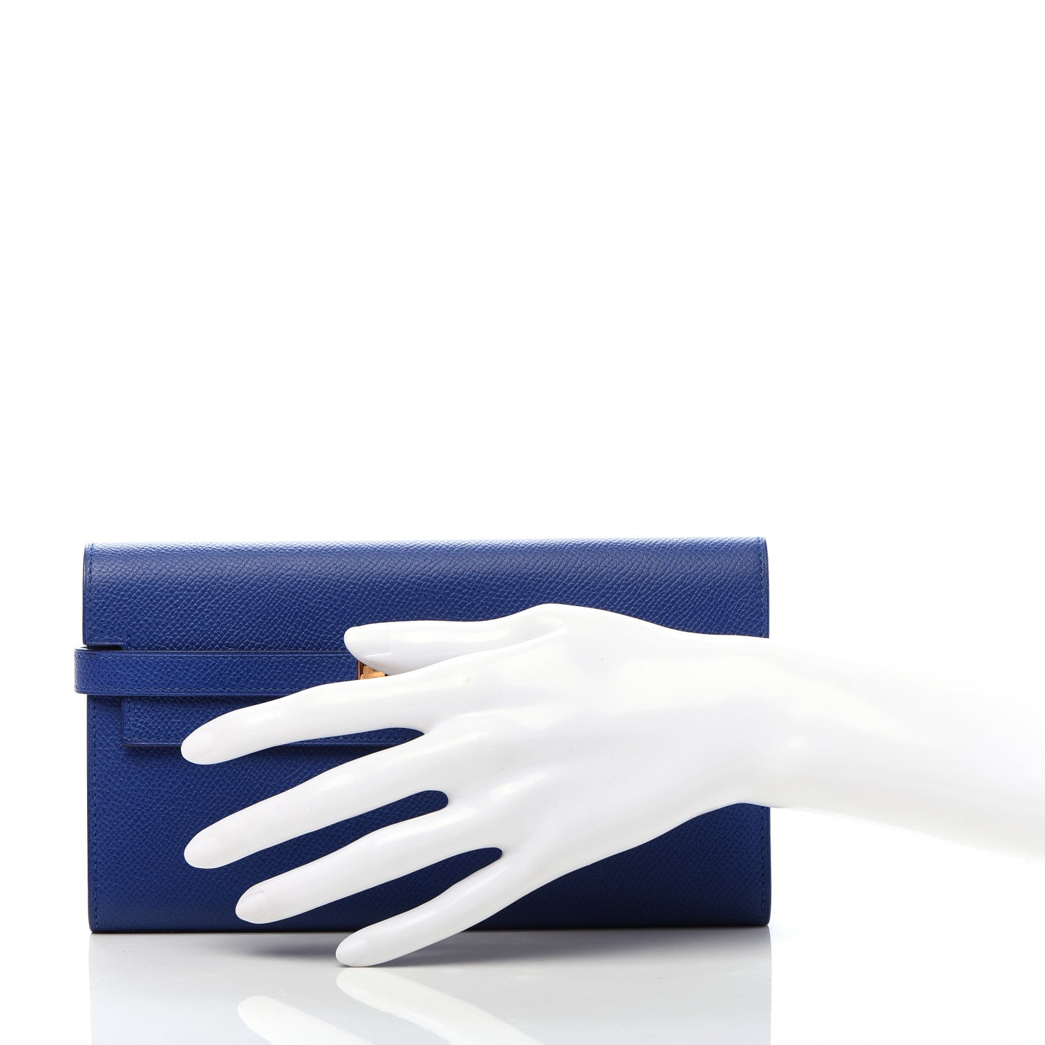 Hermes Epsom Kelly Longue Wallet Bleu Electrique 2 of 9