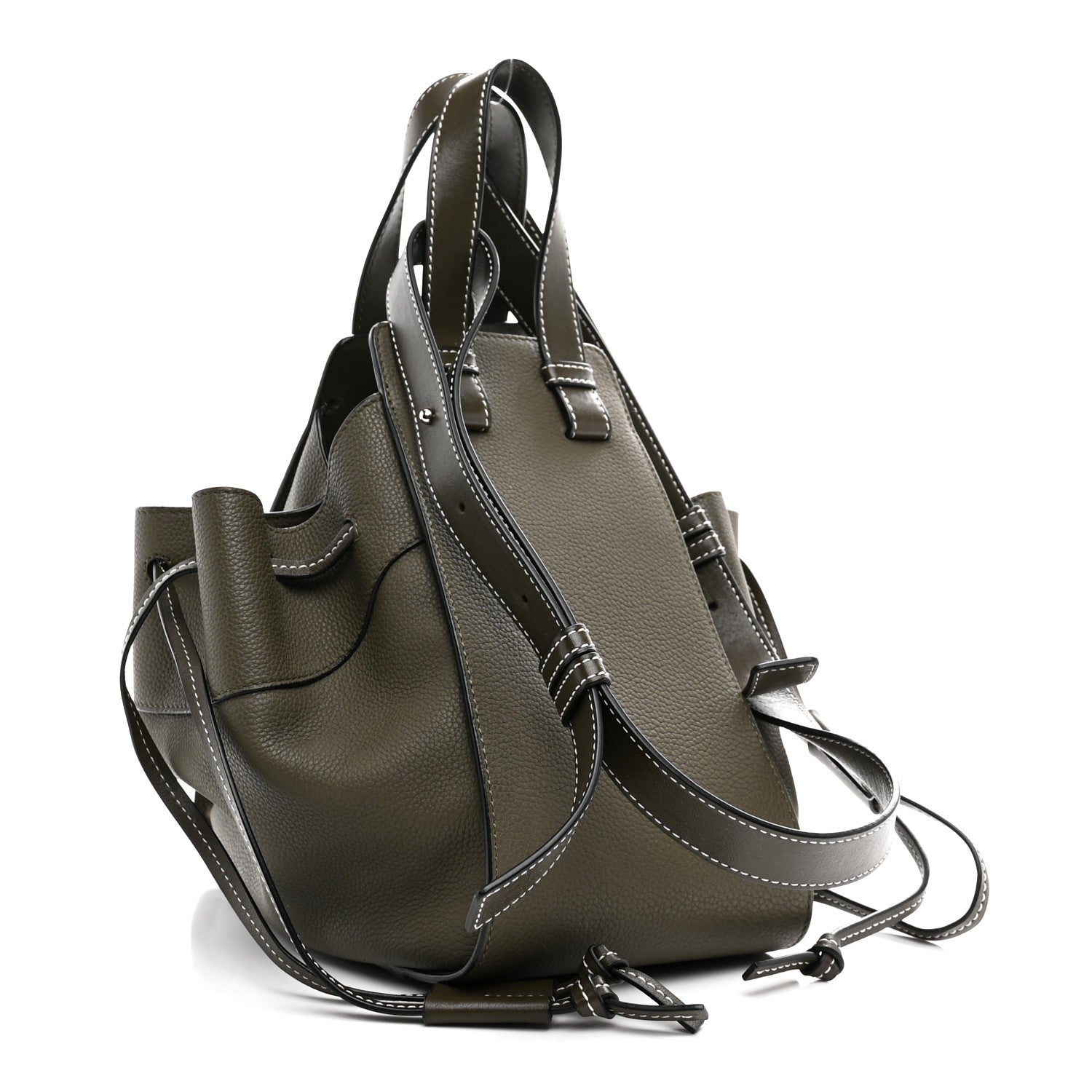 Loewe Soft Grained Calfskin Compact Hammock Shoulder Bag Khaki Green 3 of 10