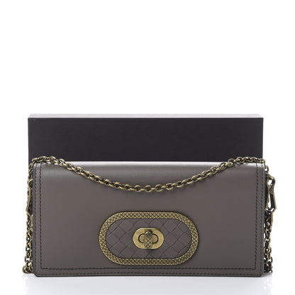 Bottega Veneta Nappa Intrecciato Ellittica Chain Wallet New Steel 10 of 10