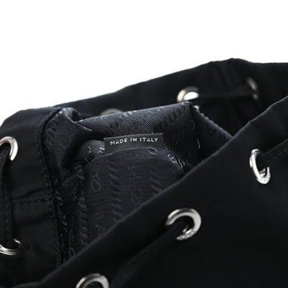 Prada Saffiano Tessuto Nylon Vela Bucket Wristlet Black 8 of 8