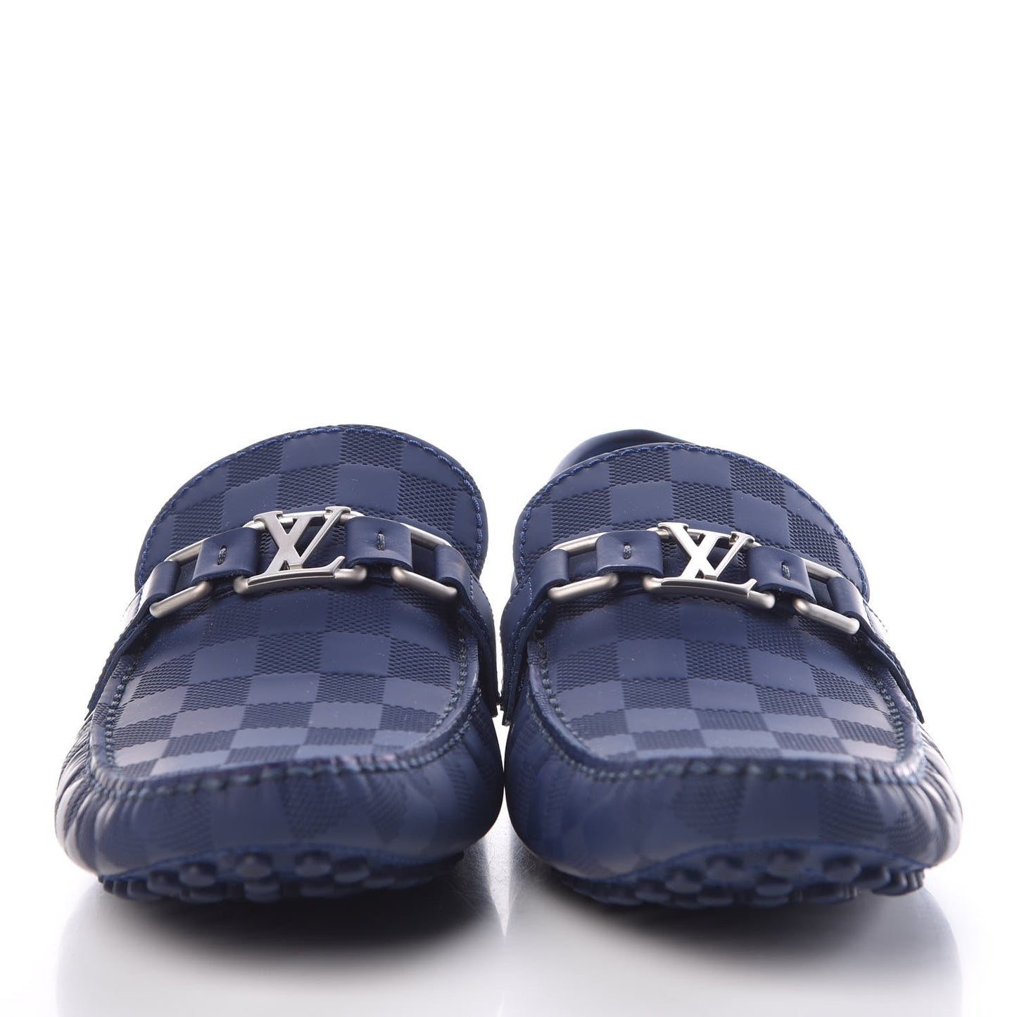 Damier Infini Mens Hockenheim Moccasin Loafers 10.5 Cosmos