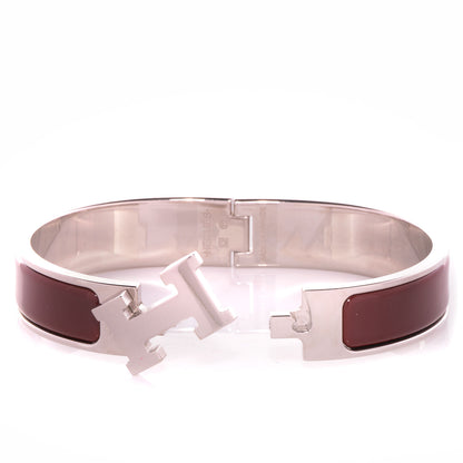 Hermes Narrow Enamel Clic Clac H Bracelet PM Burgundy 4 of 6